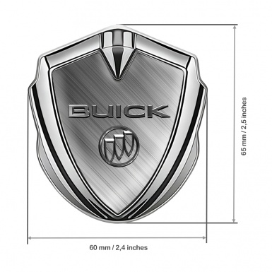 Buick Trunk Metal Badge Silver Diagonal Lines Chrome Logo