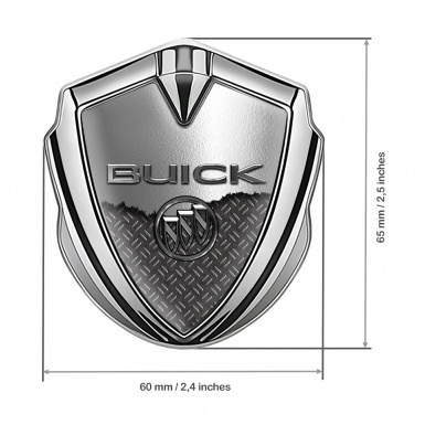 Buick Tuning Emblem Self Adhesive Silver Half Torn Metal Effect