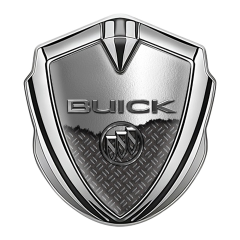 Buick Tuning Emblem Self Adhesive Silver Half Torn Metal Effect