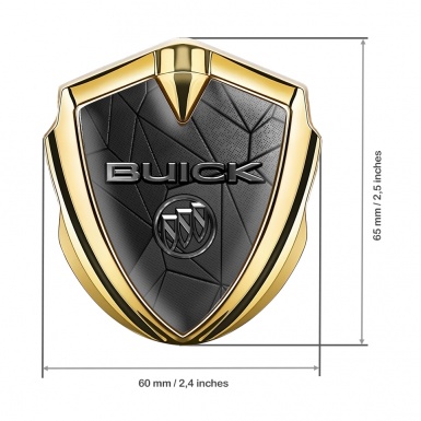 Buick 3D Car Metal Emblem Gold Dark Mosaic Design Chrome Logo