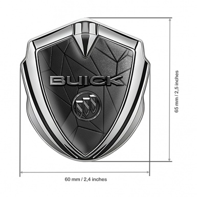 Buick 3D Car Metal Emblem Silver Dark Mosaic Design Chrome Logo