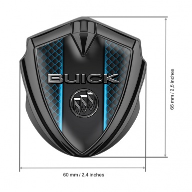 Buick Fender Emblem Badge Graphite Blue Deck Chrome Logo Effect