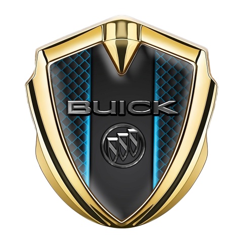 Buick Fender Emblem Badge Gold Blue Deck Chrome Logo Effect