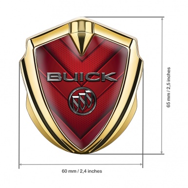 Buick Trunk Emblem Badge Gold Red Grille V Shaped Design