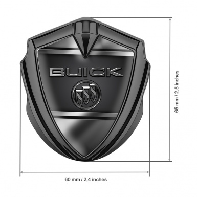 Buick Self Adhesive Bodyside Emblem Graphite Grey Lines Chrome Logo