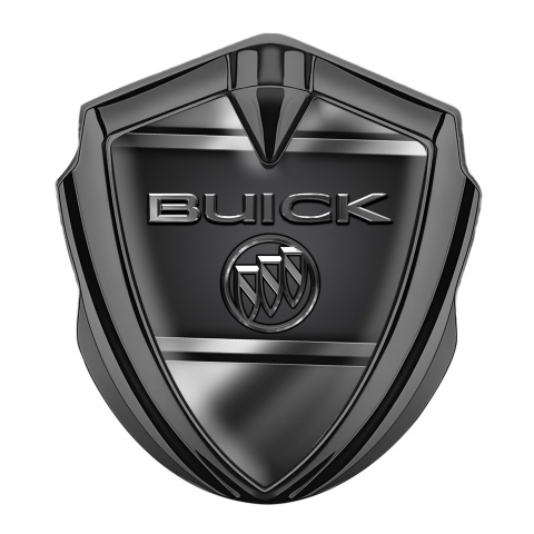 Buick Self Adhesive Bodyside Emblem Graphite Grey Lines Chrome Logo