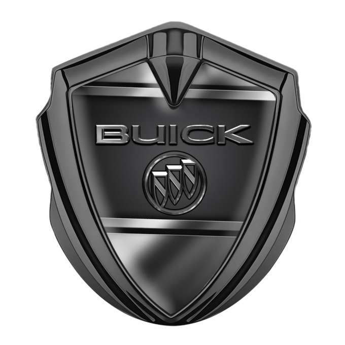 Buick Self Adhesive Bodyside Emblem Graphite Grey Lines Chrome Logo