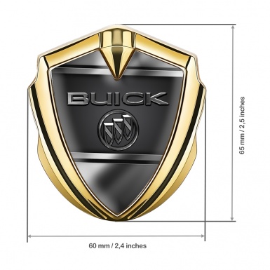 Buick Self Adhesive Bodyside Emblem Gold Grey Lines Chrome Logo