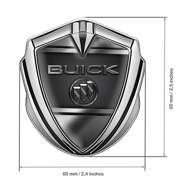 Buick Self Adhesive Bodyside Emblem Silver Grey Lines Chrome Logo