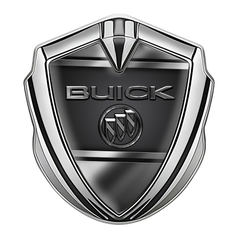 Buick Self Adhesive Bodyside Emblem Silver Grey Lines Chrome Logo