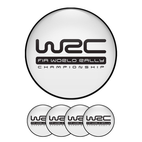 WRC Center Hub Dome Stickers White Pearl