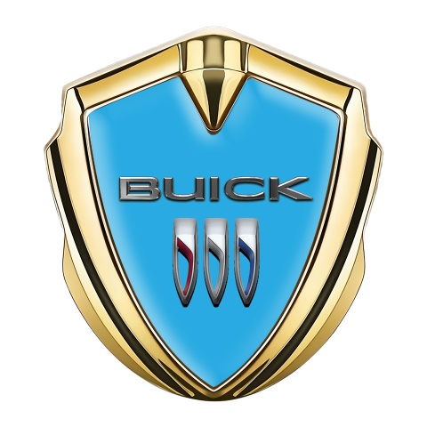Buick Self Adhesive Bodyside Emblem Gold Blue Base Clean Design