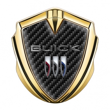 Buick Tuning Emblem Self Adhesive Gold Carbon Base Clean Logo