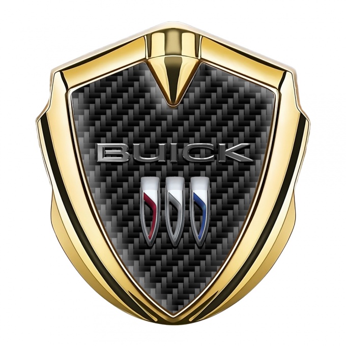 Buick Tuning Emblem Self Adhesive Gold Carbon Base Clean Logo