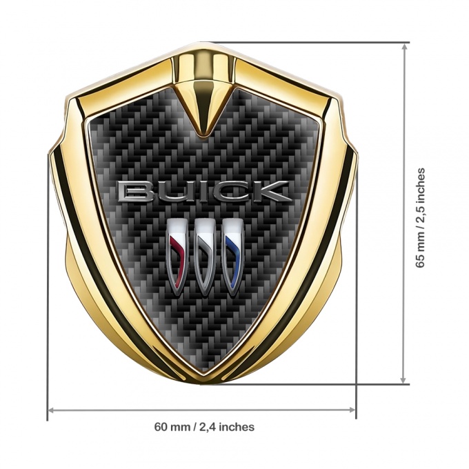 Buick Tuning Emblem Self Adhesive Gold Carbon Base Clean Logo | Metal ...