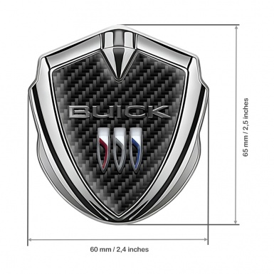 Buick Tuning Emblem Self Adhesive Silver Carbon Base Clean Logo