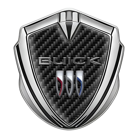 Buick Tuning Emblem Self Adhesive Silver Carbon Base Clean Logo
