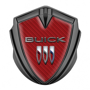 Buick 3D Car Metal Emblem Graphite Red Carbon Base Clean Design