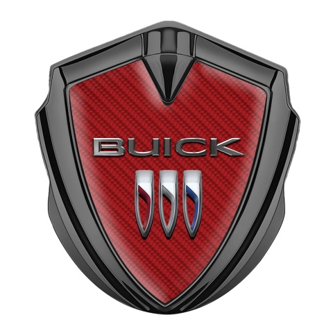 Buick 3D Car Metal Emblem Graphite Red Carbon Base Clean Design
