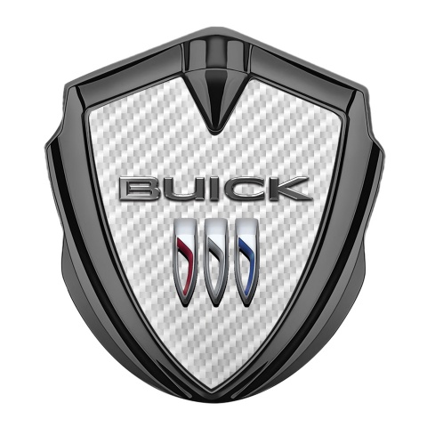 Buick Fender Emblem Badge Graphite White Carbon Base Clean Design