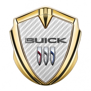 Buick Fender Emblem Badge Gold White Carbon Base Clean Design