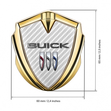 Buick Fender Emblem Badge Gold White Carbon Base Clean Design