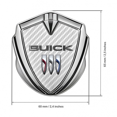 Buick Fender Emblem Badge Silver White Carbon Base Clean Design