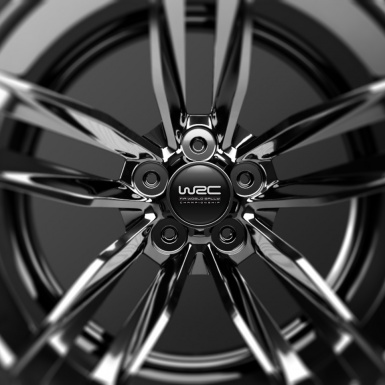 WRC Wheel Center Caps Emblem Black And White 
