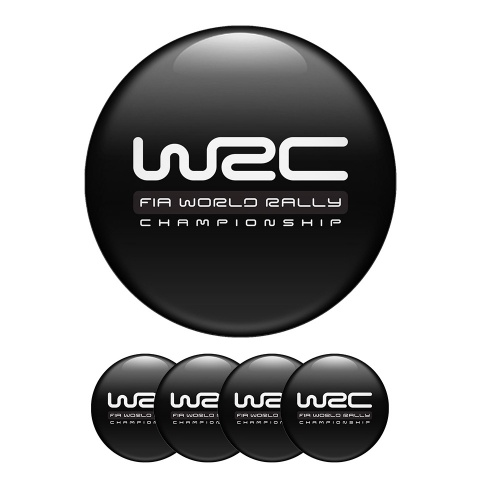 WRC Wheel Center Caps Emblem Black And White 