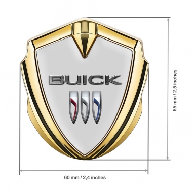 Buick Self Adhesive Bodyside Emblem Gold Grey Base Classic Logo