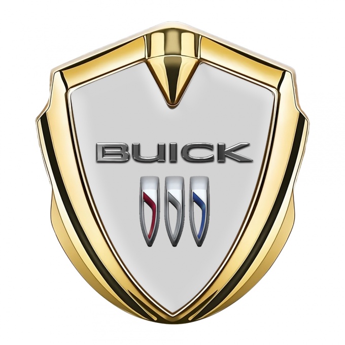 Buick Self Adhesive Bodyside Emblem Gold Grey Base Classic Logo