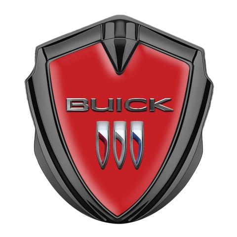 Buick Tuning Emblem Self Adhesive Graphite Red Base Chrome Effect