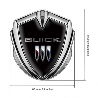 Buick 3D Car Metal Emblem Silver Black Base Chrome Effect