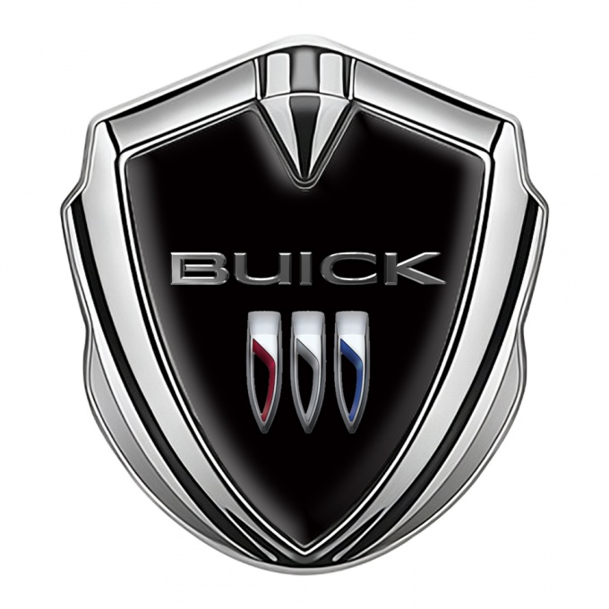 Buick 3D Car Metal Emblem Silver Black Base Chrome Effect