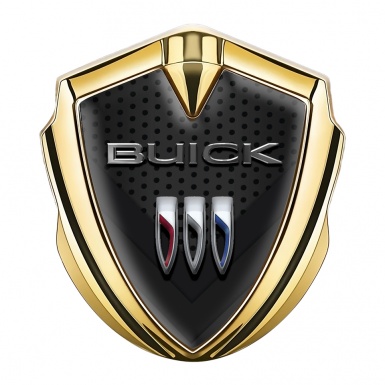 Buick 3D Car Metal Emblem Gold Dark Mesh V Shape Design