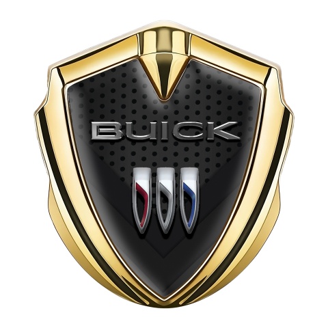 Buick 3D Car Metal Emblem Gold Dark Mesh V Shape Design