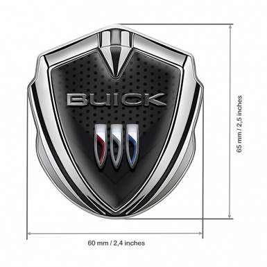 Buick 3D Car Metal Emblem Silver Dark Mesh V Shape Design