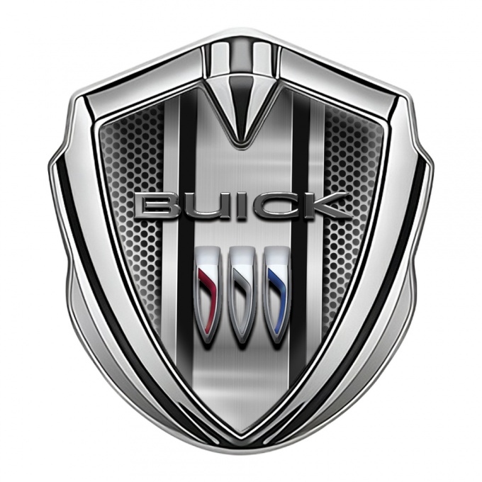 Buick Fender Metal Emblem Silver Metal Grille Sport Stripe Design