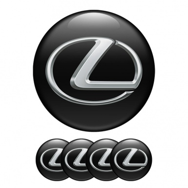 Lexus Domed Stickers Wheel Center Cap 3D Gray Logo