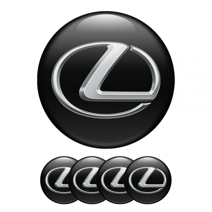 Lexus Domed Stickers Wheel Center Cap 3D Gray Logo