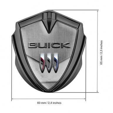 Buick 3D Car Metal Emblem Graphite Center Plate Brushed Edition