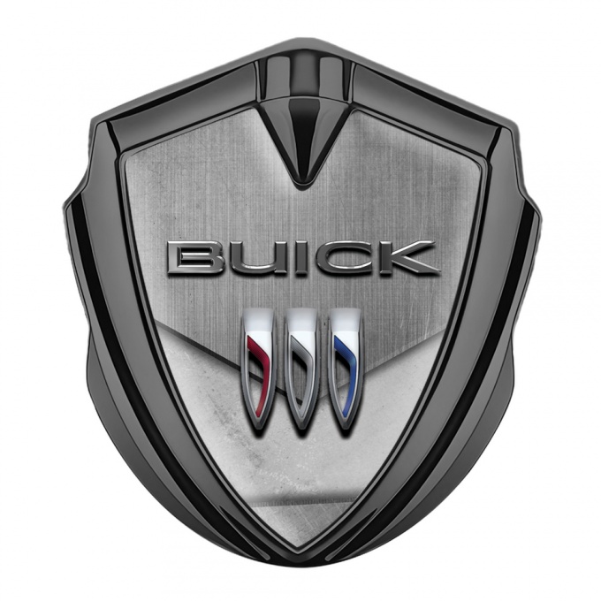 Buick 3D Car Metal Emblem Graphite Center Plate Brushed Edition