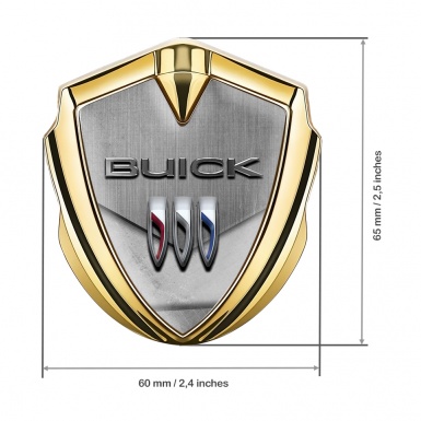 Buick 3D Car Metal Emblem Gold Center Plate Brushed Edition