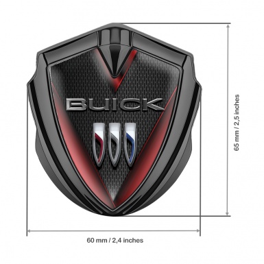 Buick Trunk Metal Badge Graphite Dark Grid V Lines Chrome Logo