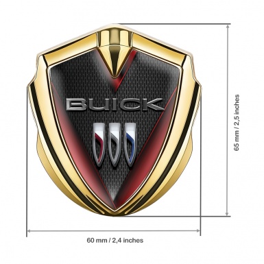 Buick Trunk Metal Badge Gold Dark Grid V Lines Chrome Logo