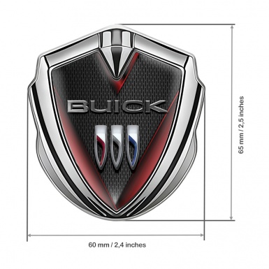 Buick Trunk Metal Badge Silver Dark Grid V Lines Chrome Logo
