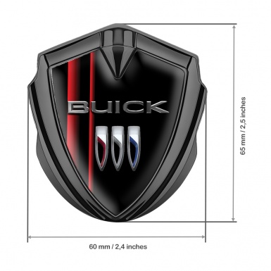 Buick Fender Metal Emblem Graphite Red Lanes Clean Shield Logo