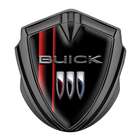 Buick Fender Metal Emblem Graphite Red Lanes Clean Shield Logo