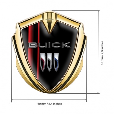 Buick Fender Metal Emblem Gold Red Lanes Clean Shield Logo
