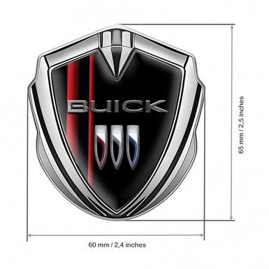 Buick Fender Metal Emblem Silver Red Lanes Clean Shield Logo